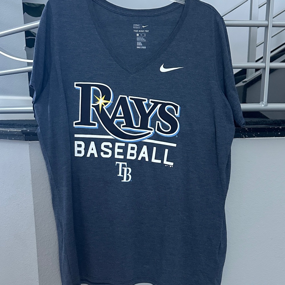 Nike blue Rays Baseball V-Neck Tee size XXL